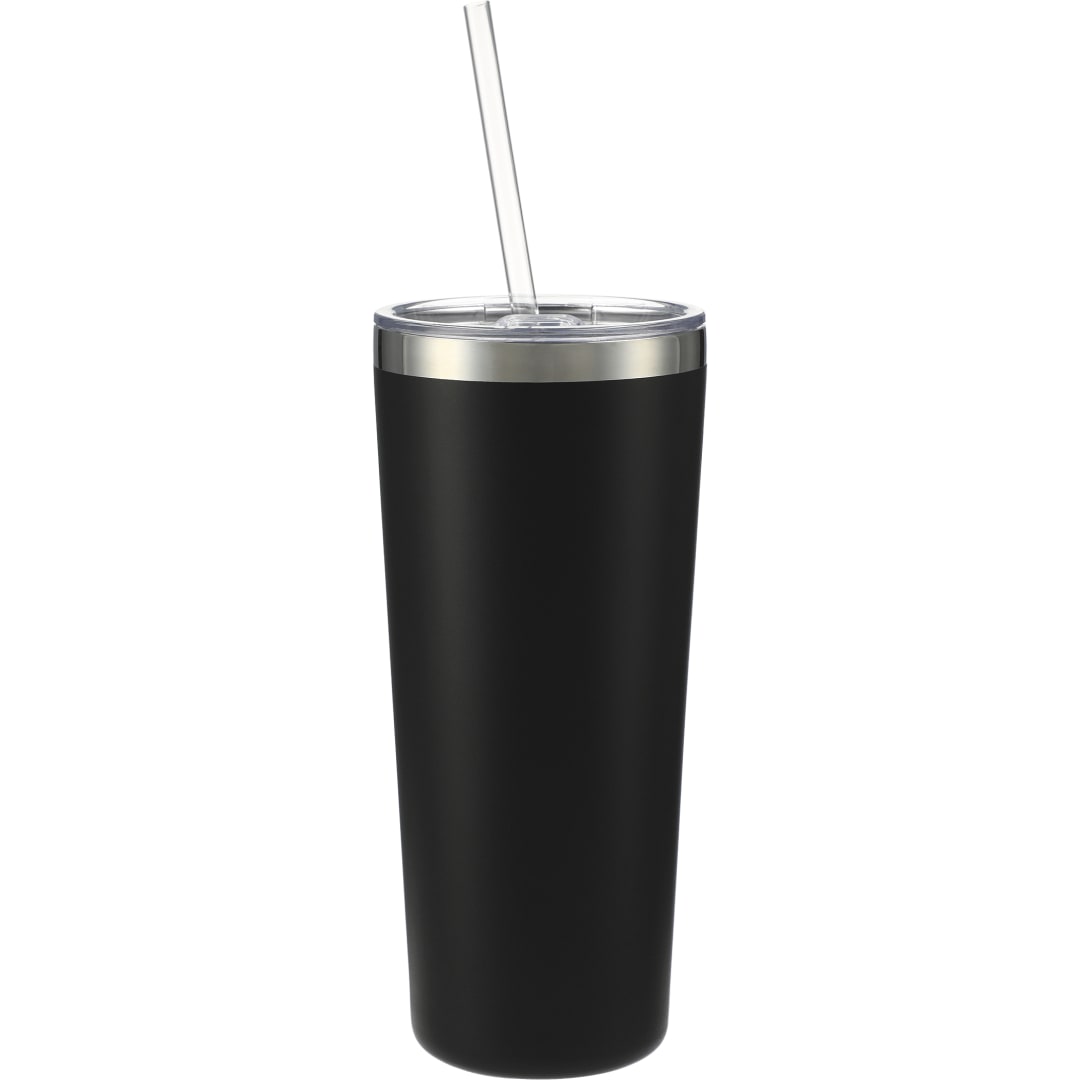 Rear View of Black Thor Copper Vacuum Insulated Tumbler 22oz plain
