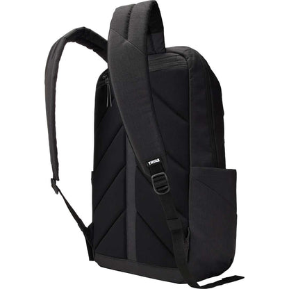 Rear View of Black Thule Lithos 20L Recycled Laptop Backpack plain