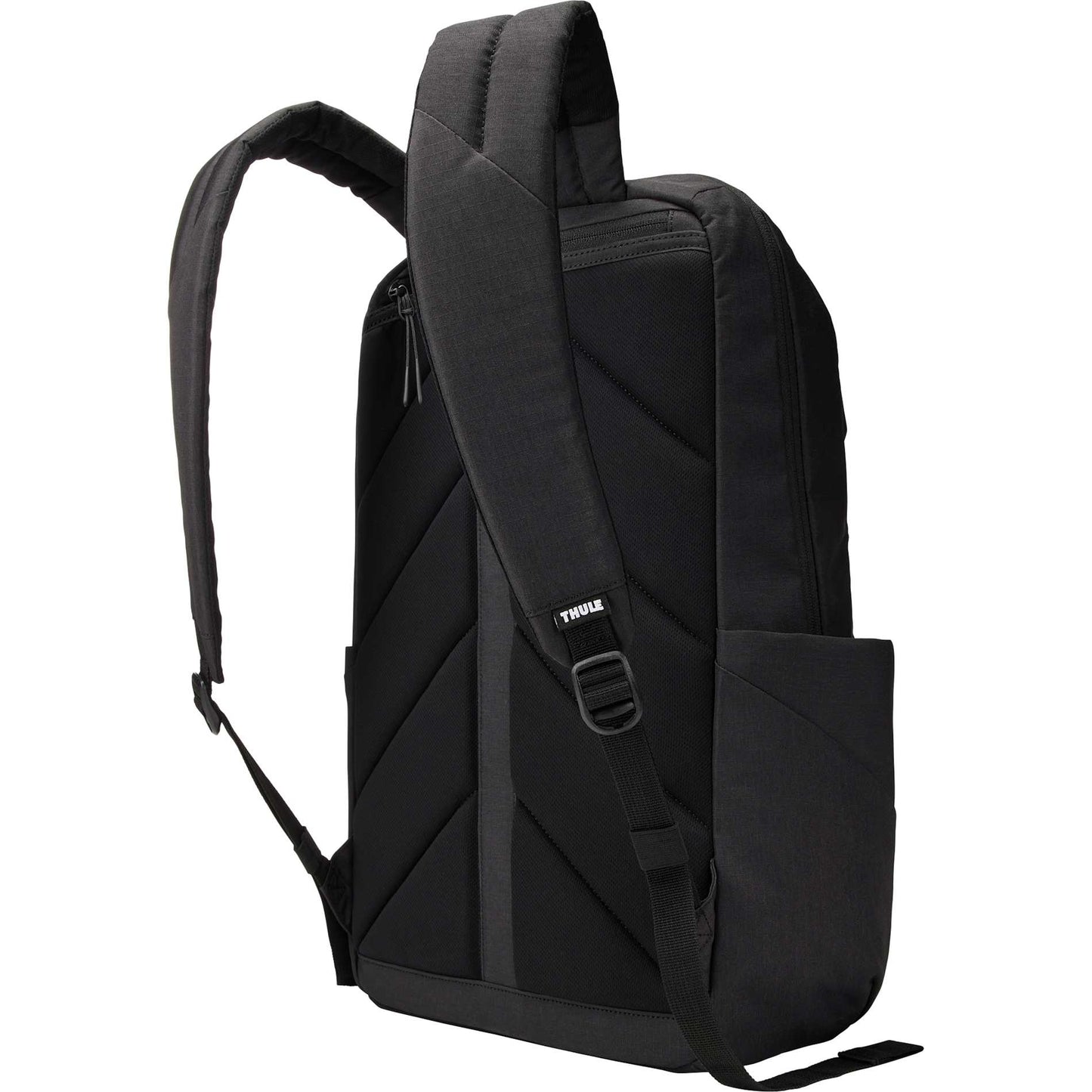 Rear View of Black Thule Lithos 20L Recycled Laptop Backpack plain