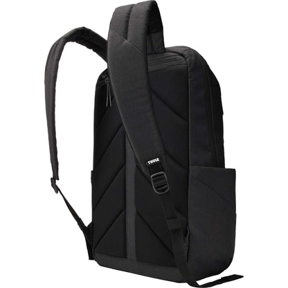 Rear View of Black Thule Lithos 20L Recycled Laptop Backpack plain