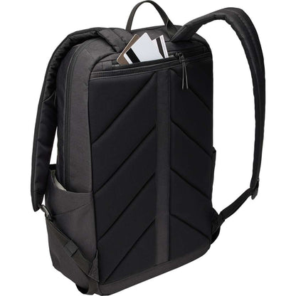 Rear View of Black Thule Lithos 20L Recycled Laptop Backpack plain