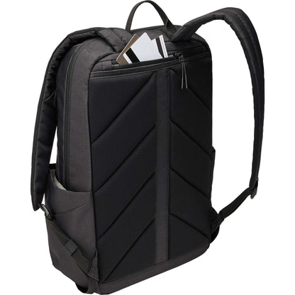 Rear View of Black Thule Lithos 20L Recycled Laptop Backpack plain