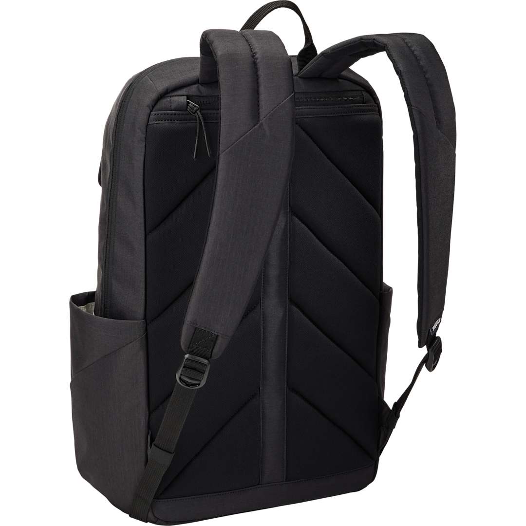 Rear View of Black Thule Lithos 20L Recycled Laptop Backpack plain
