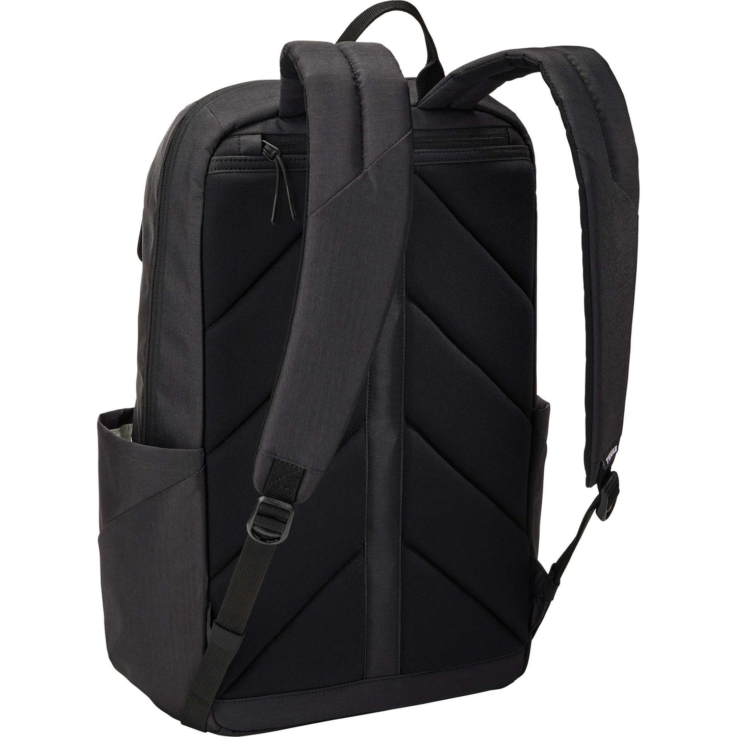 Rear View of Black Thule Lithos 20L Recycled Laptop Backpack plain