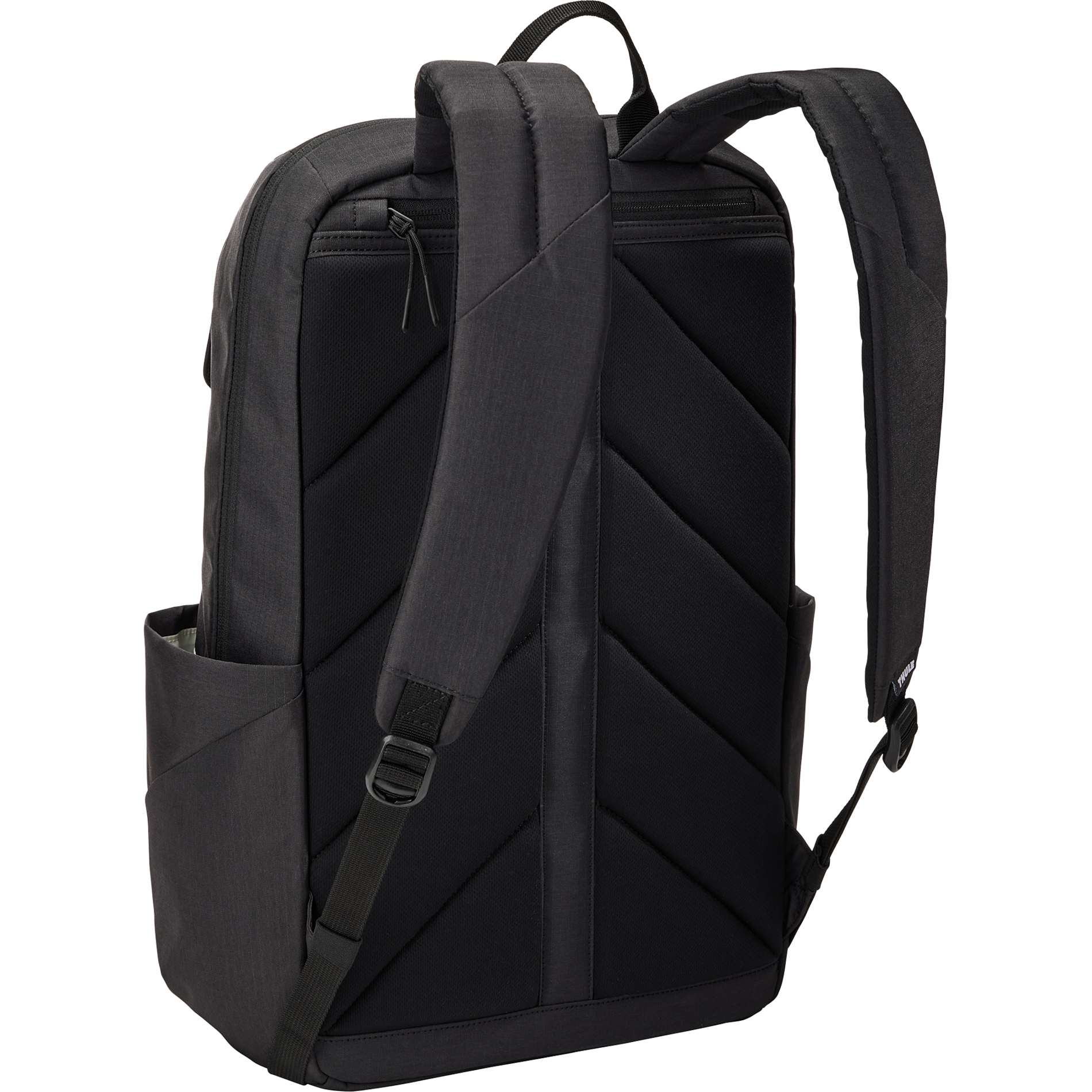 Rear View of Black Thule Lithos 20L Recycled Laptop Backpack plain