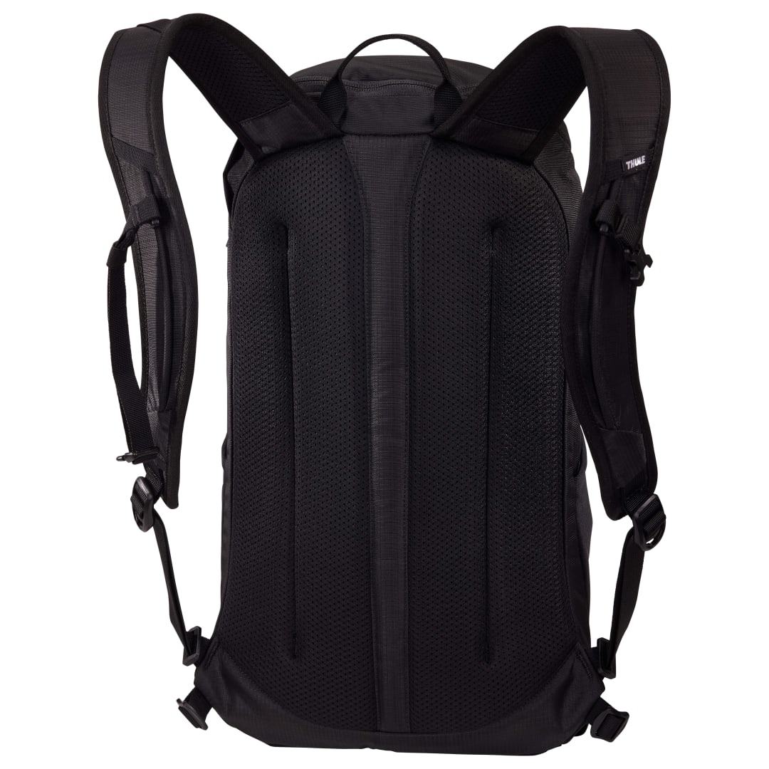 Rear View of Black Thule Recycled All Trail 18L 15" Laptop Backpack