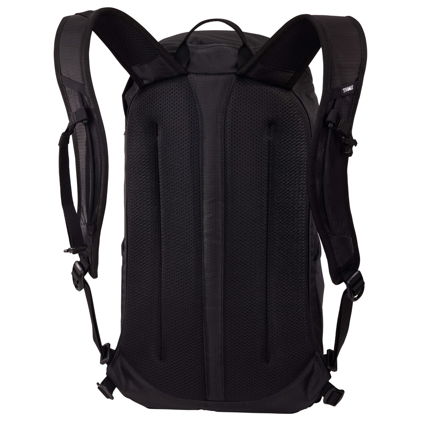 Rear View of Black Thule Recycled All Trail 18L 15" Laptop Backpack