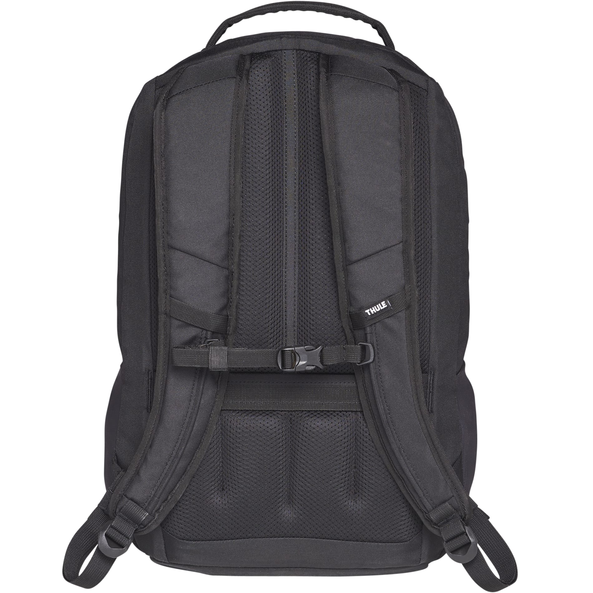 Rear View of Black Thule Recycled Lumion 16" Computer Backpack 21L