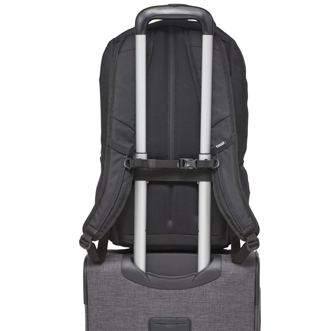 Rear View of Black Thule Recycled Lumion 16" Computer Backpack 21L
