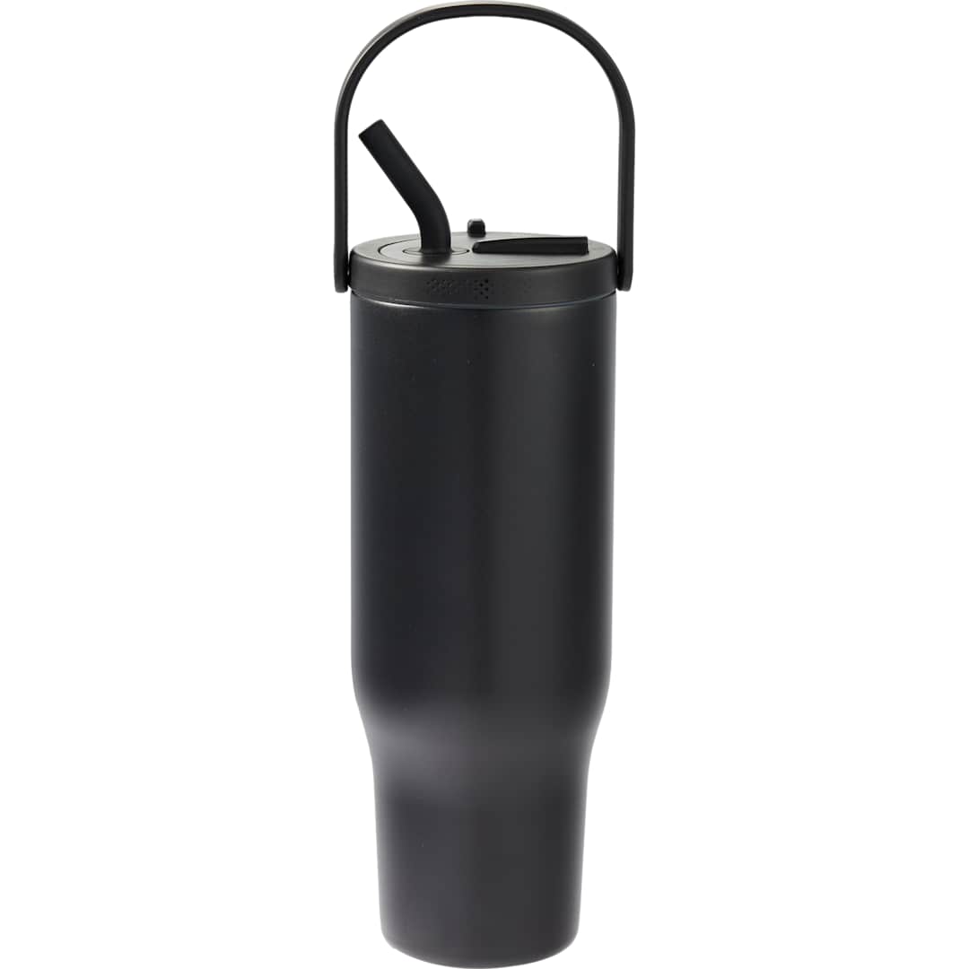Rear View of Black Trinity Recycled Straw Leak proof Tumbler 30oz