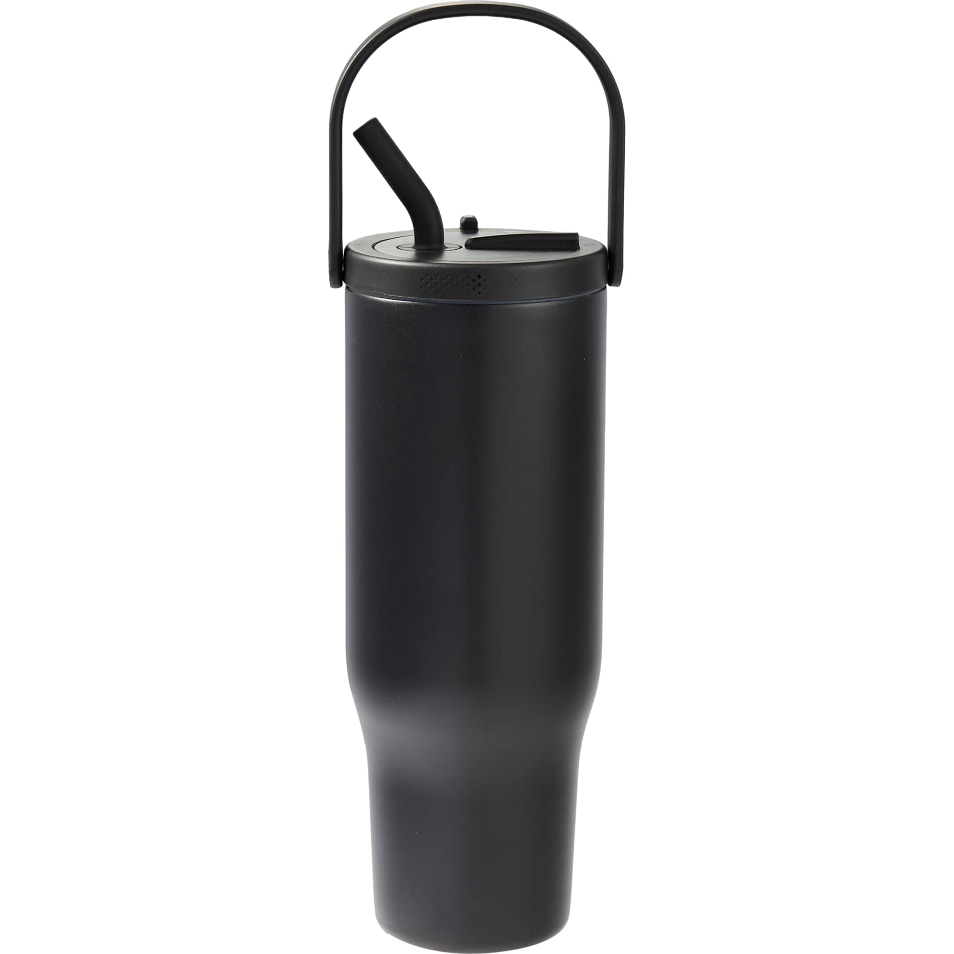 Rear View of Black Trinity Recycled Straw Leak proof Tumbler 30oz