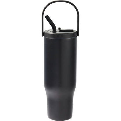 Rear View of Black Trinity Recycled Straw Leak proof Tumbler 30oz