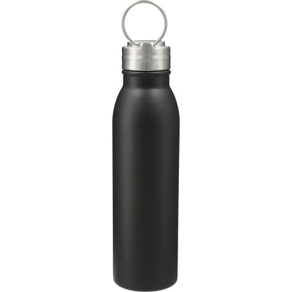 Rear View of Black Vida 24oz Stainless Steel Bottle plain