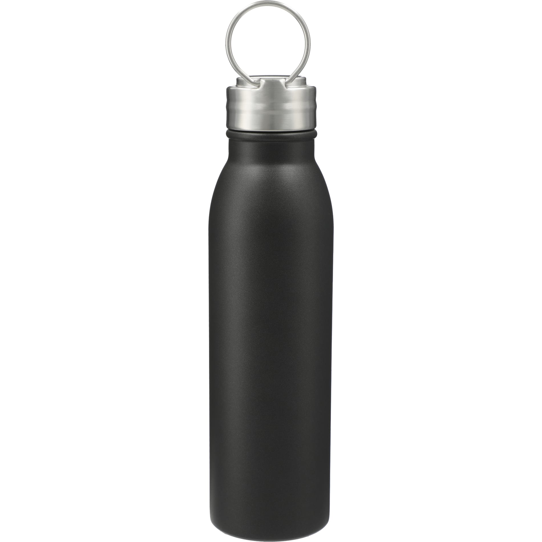 Rear View of Black Vida 24oz Stainless Steel Bottle plain
