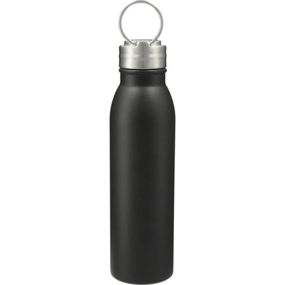 Rear View of Black Vida 24oz Stainless Steel Bottle plain