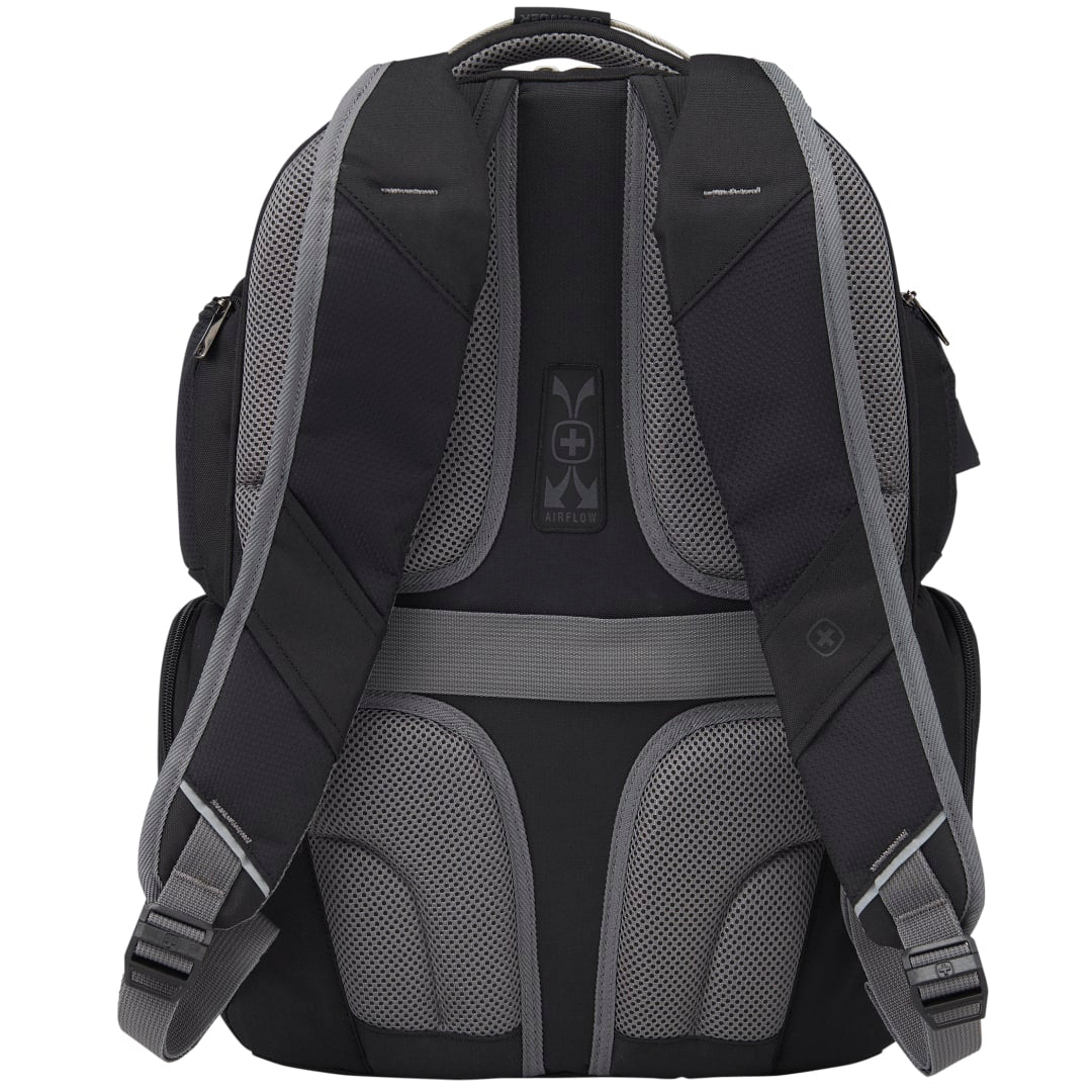 Rear View of Black Wenger Odyssey TSA Recycled 17" Computer Backpack