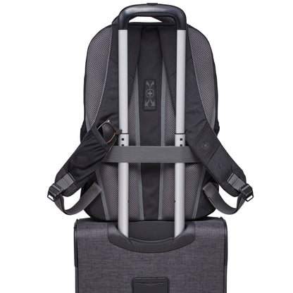 Rear View of Black Wenger Origins Recycled 15" Computer Backpack