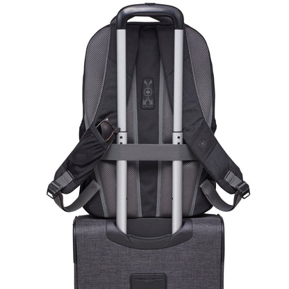 Rear View of Black Wenger Origins Recycled 15" Computer Backpack