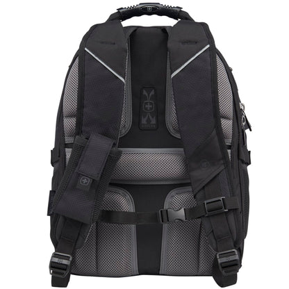 Rear View of Black Wenger Pro II Recycled 15" Computer Backpack