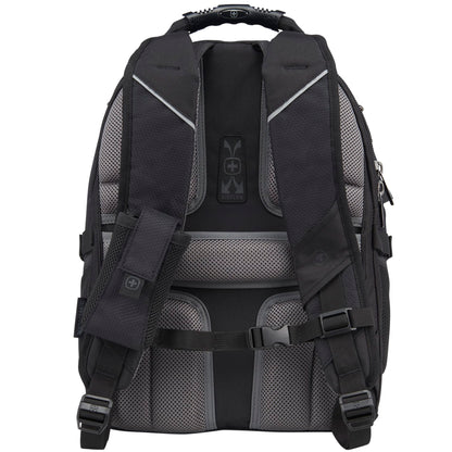 Rear View of Black Wenger Pro II Recycled 15" Computer Backpack