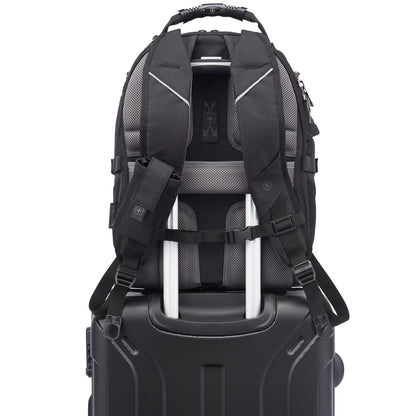 Rear View of Black Wenger Pro II Recycled 15" Computer Backpack