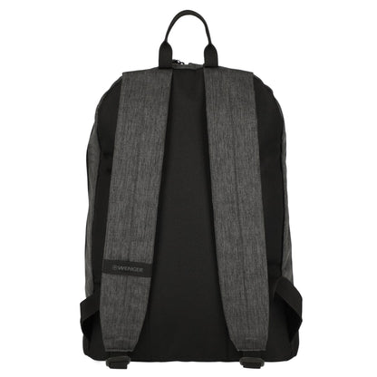 Rear View of Black Wenger Recycled Rush 15" Laptop Backpack plain