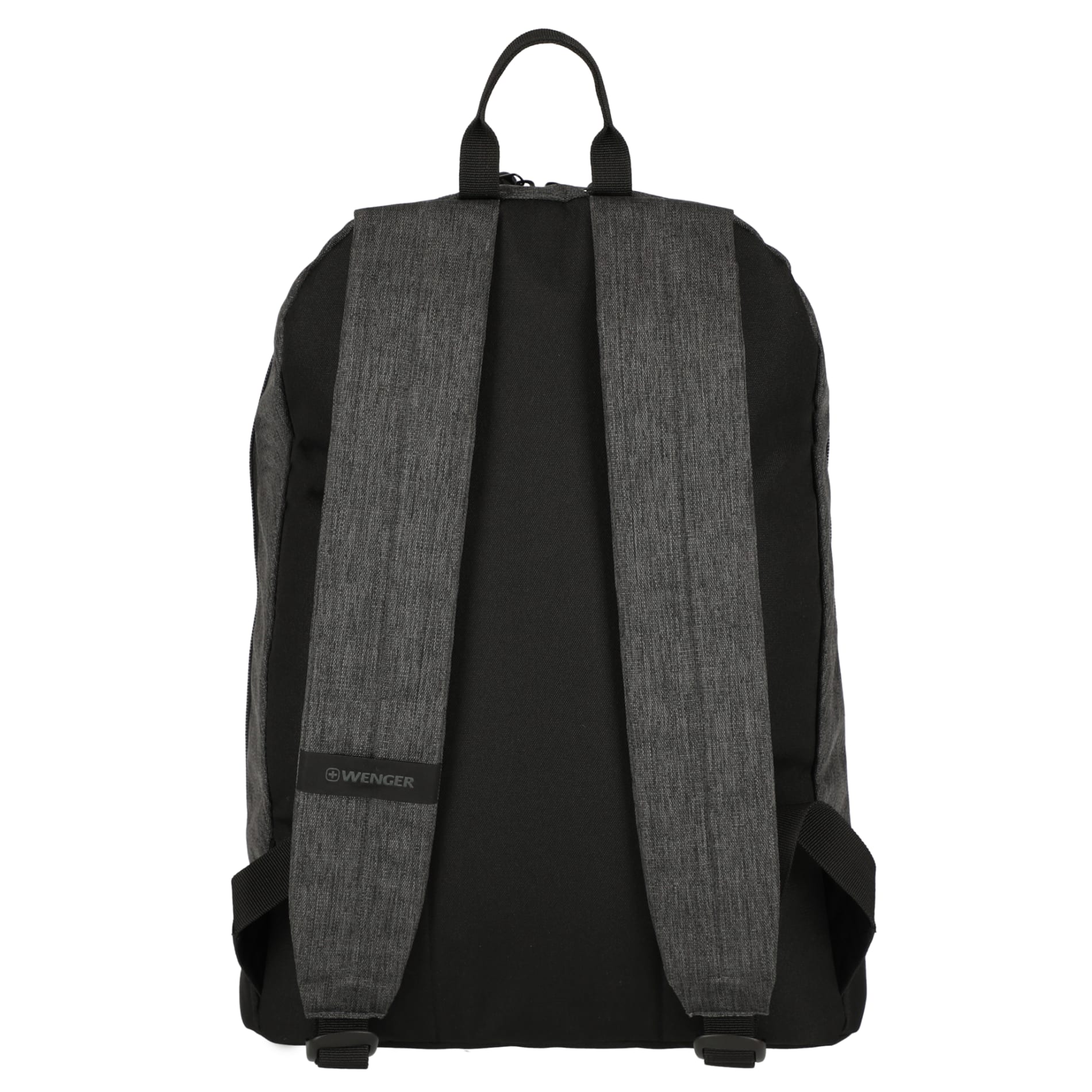 Rear View of Black Wenger Recycled Rush 15" Laptop Backpack plain