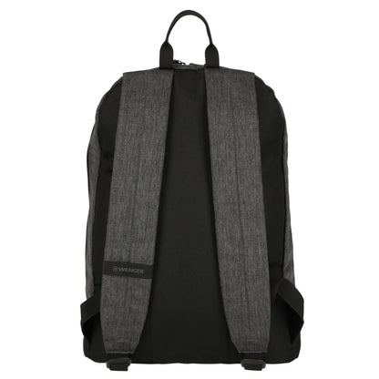 Rear View of Black Wenger Recycled Rush 15" Laptop Backpack plain