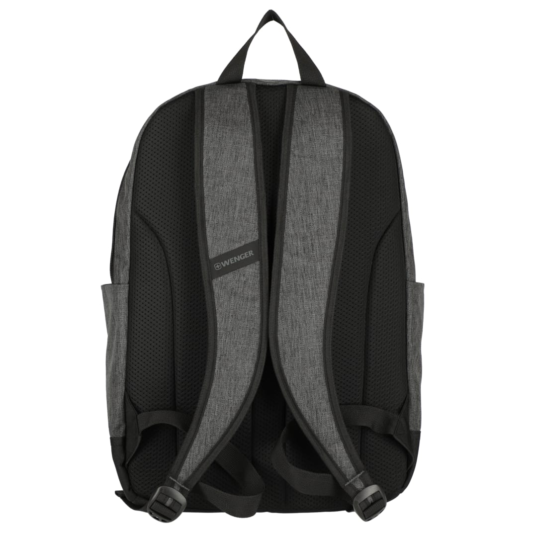 Rear View of Black Wenger Recycled Storm 15" Laptop Backpack plain