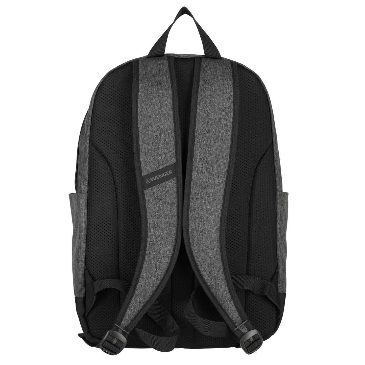 Rear View of Black Wenger Recycled Storm 15" Laptop Backpack plain
