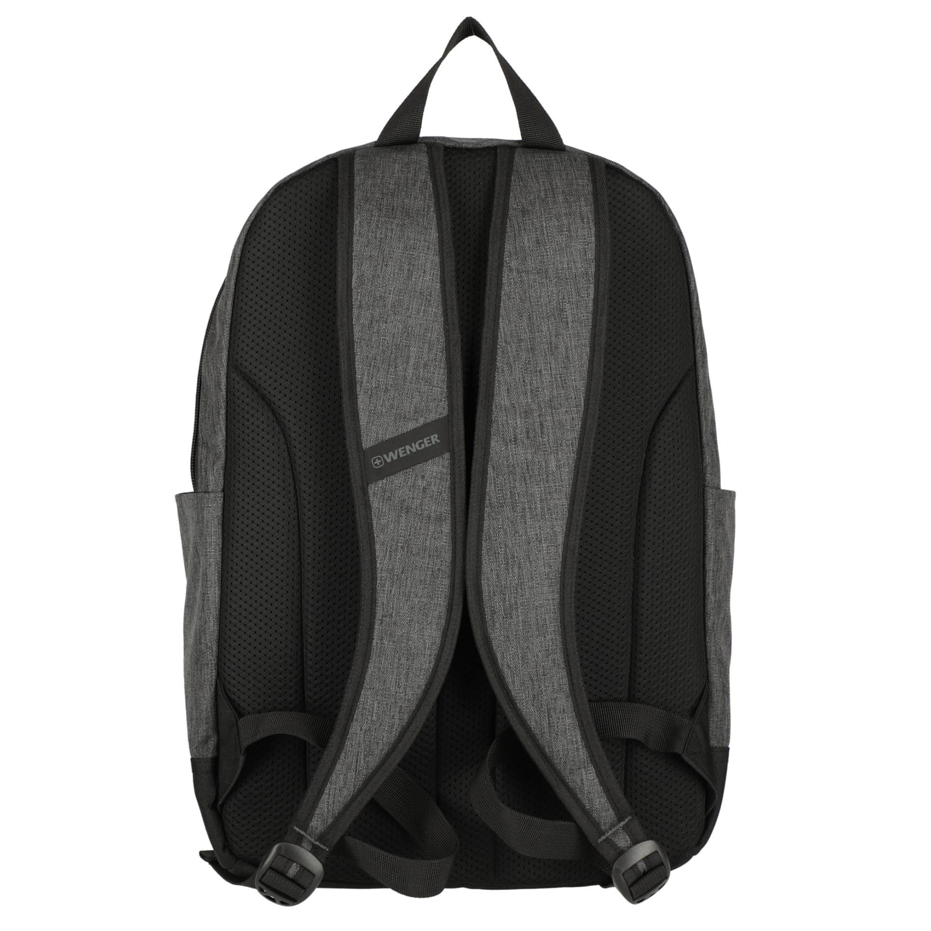 Rear View of Black Wenger Recycled Storm 15" Laptop Backpack plain