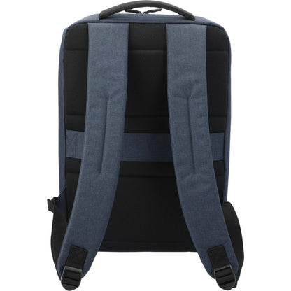 Rear View of Blue Aft Recycled 15" Computer Backpack