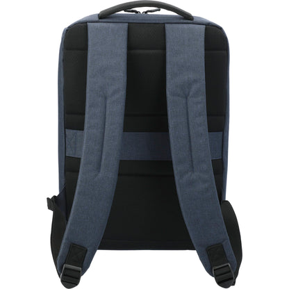 Rear View of Blue Aft Recycled 15" Computer Backpack