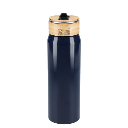 Rear View of Blue Billy 26oz ECO Aluminum Bottle w/ FSC® Bamboo Lid plain