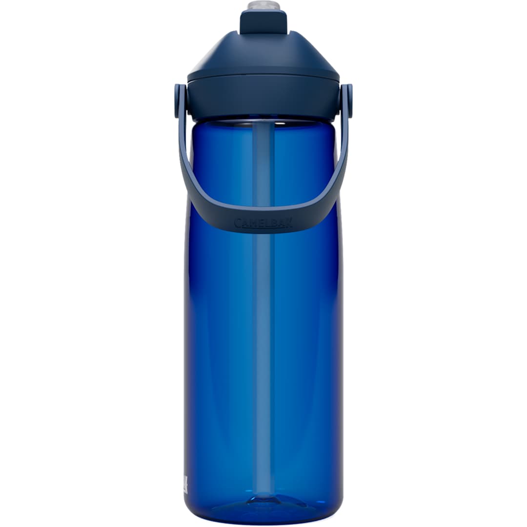 Rear View of Blue CamelBak Thrive Flip Straw 25oz Bottle Tritan Rene plain