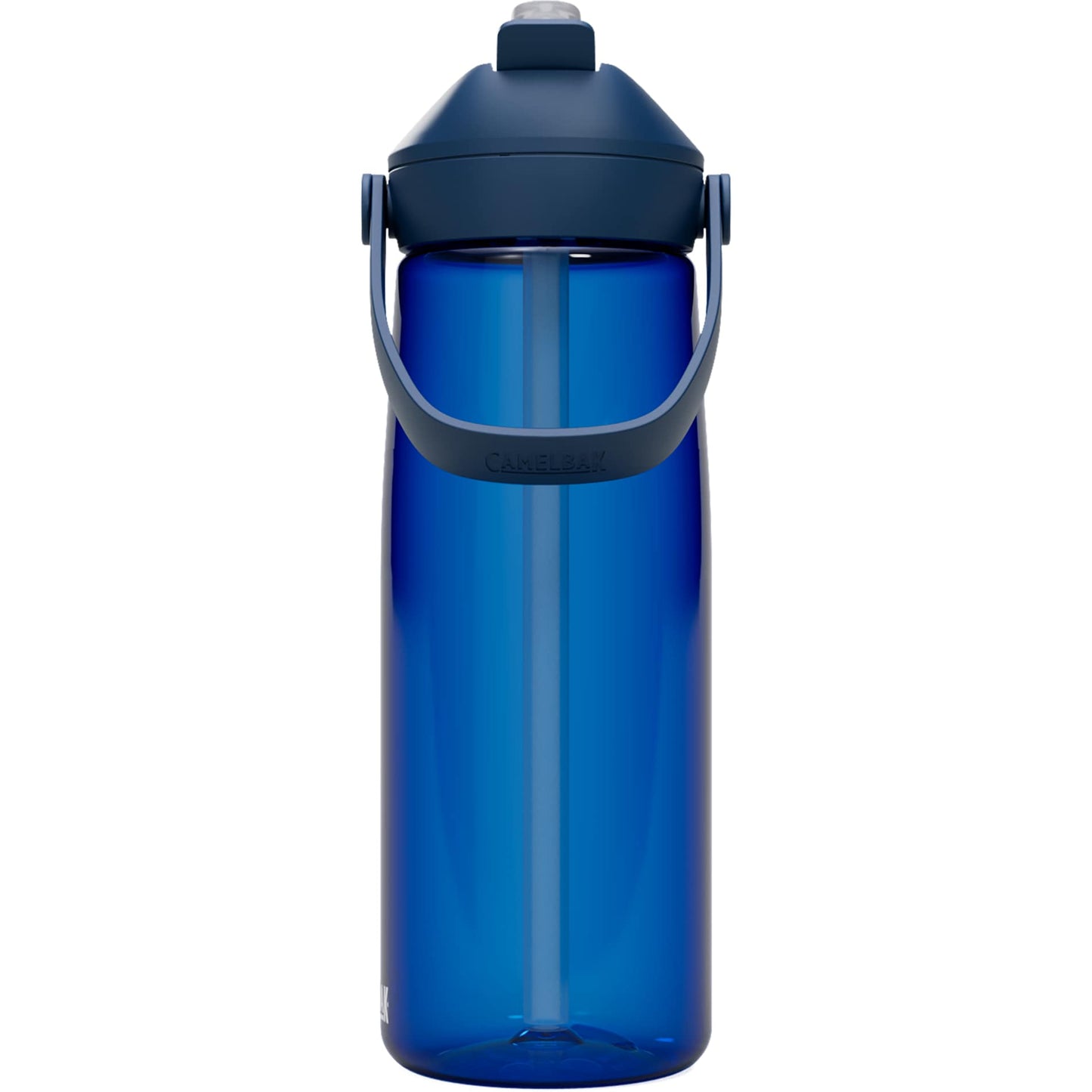 Rear View of Blue CamelBak Thrive Flip Straw 25oz Bottle Tritan Rene plain