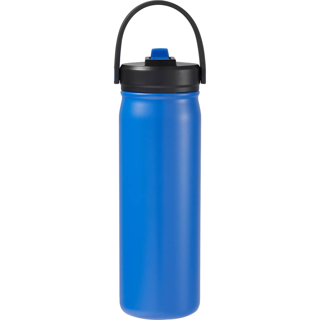 Rear View of Blue Carpo 20oz Straw lid Vacuum Bottle
