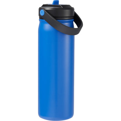 Rear View of Blue Carpo 20oz Straw lid Vacuum Bottle