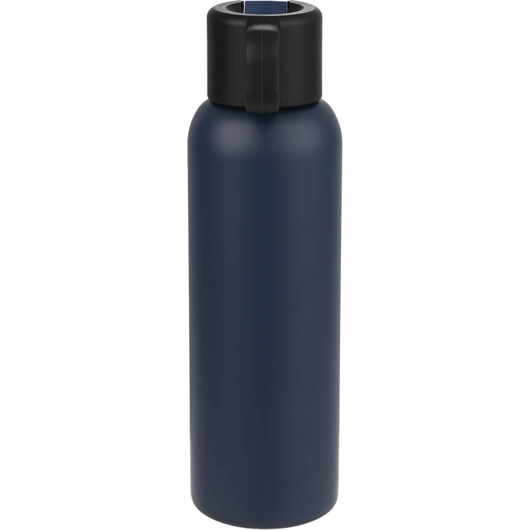 Rear View of Blue Clio Straw Lid Vacuum Bottle 22oz plain