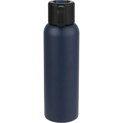 Rear View of Blue Clio Straw Lid Vacuum Bottle 22oz plain