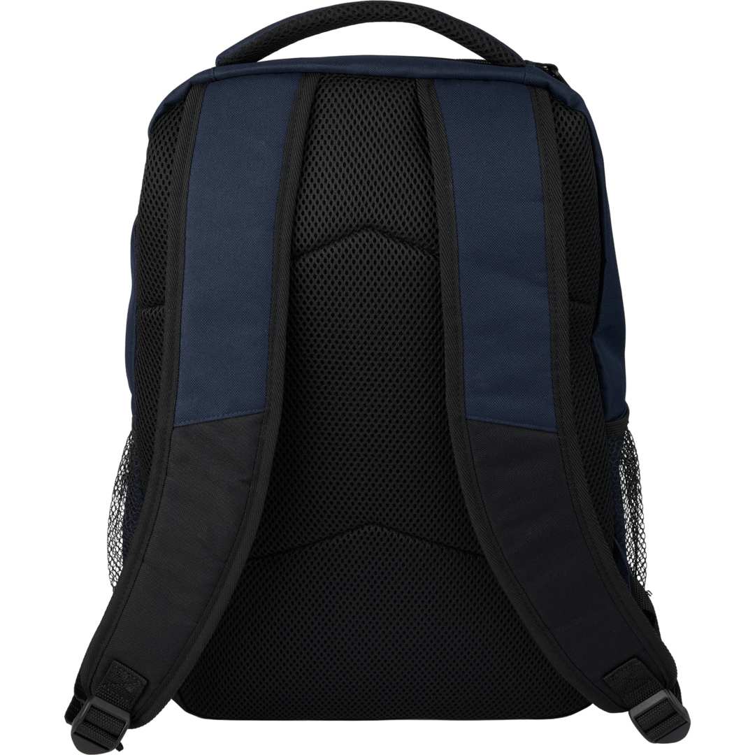 Rear View of Blue Commander Recycled 16" Computer Backpack plain