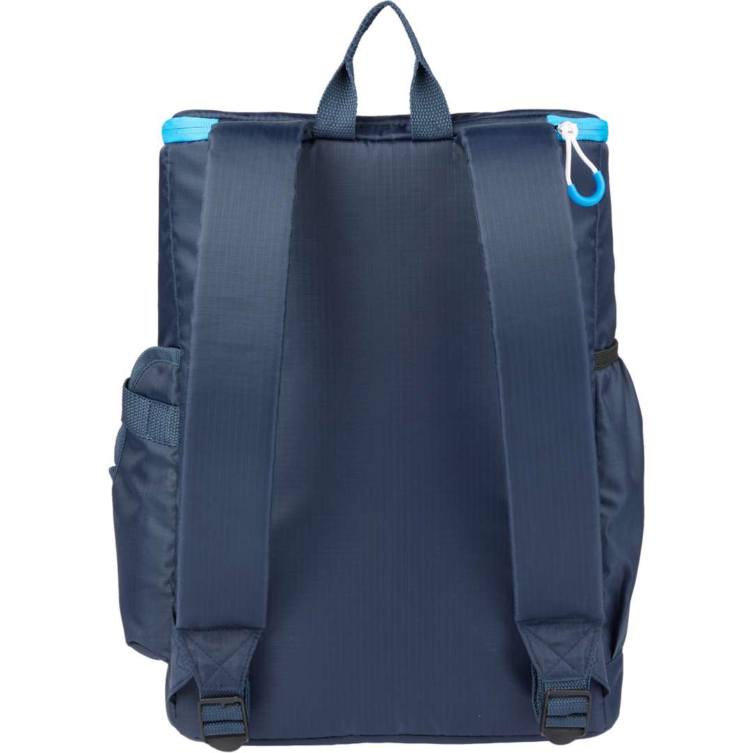 Rear View of Blue Kade 24 Can Backpack Cooler