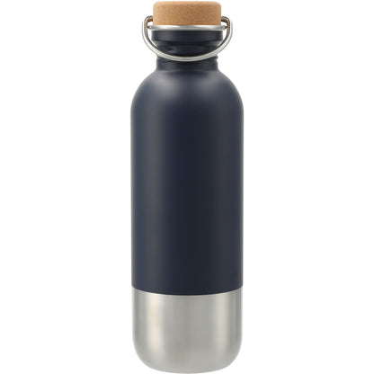 Rear View of Blue Lagom Single wall Stainless steel Bottle 27oz plain