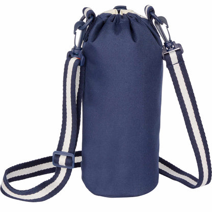 Rear View of Blue Retro Sport Recycled Bottle Sling plain