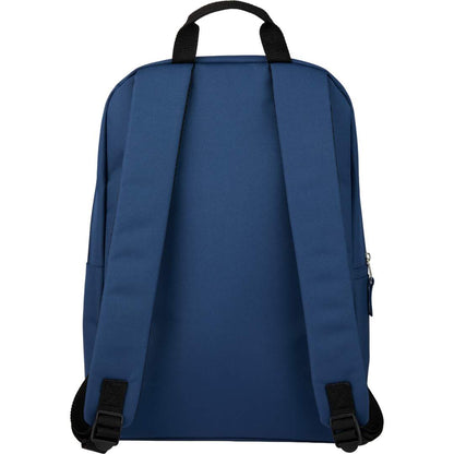 Rear View of Blue Ripple Recycled 15" Computer  Backpack plain