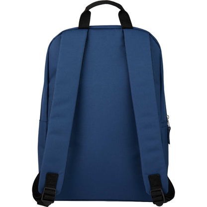 Rear View of Blue Ripple Recycled 15" Computer  Backpack plain