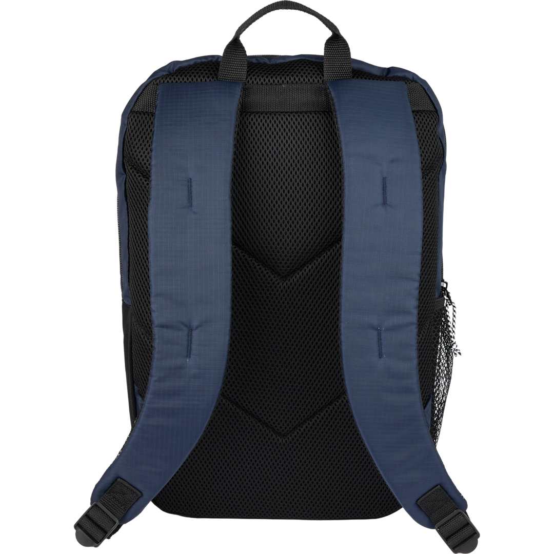 Rear View of Blue Rocky Recycled 15" Computer Backpack plain