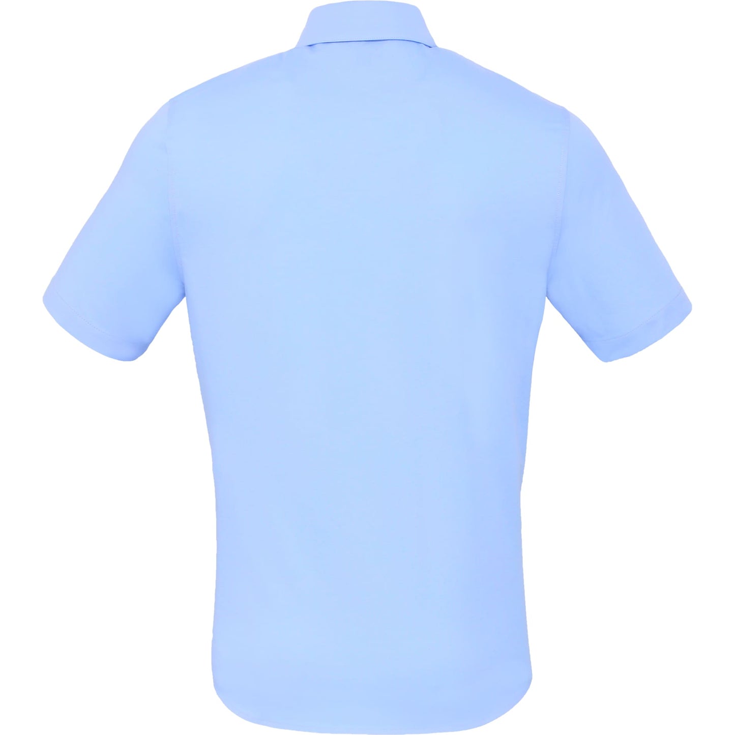 Rear View of Blue TATRA Eco Short Sleeve Knit Shirt - Men's plain