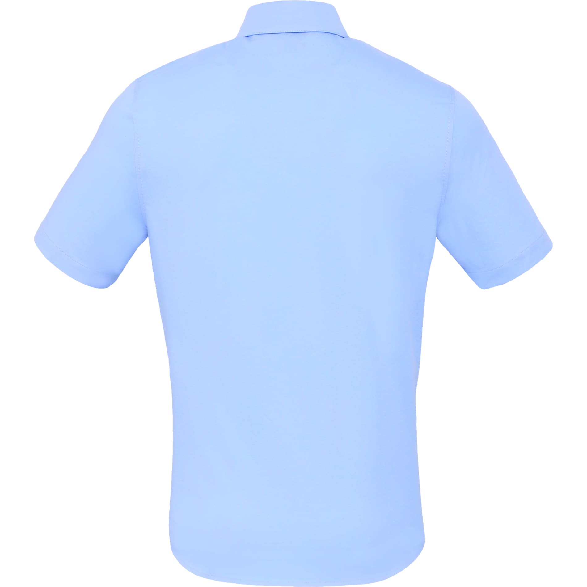 Rear View of Blue TATRA Eco Short Sleeve Knit Shirt - Men's plain