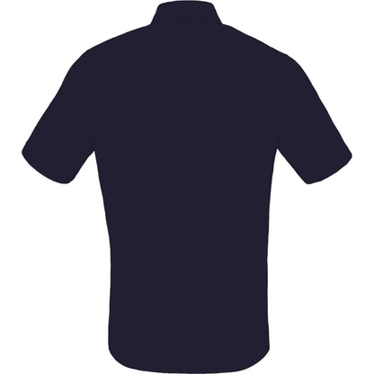 Rear View of Blue TATRA Eco Short Sleeve Knit Shirt - Men's plain